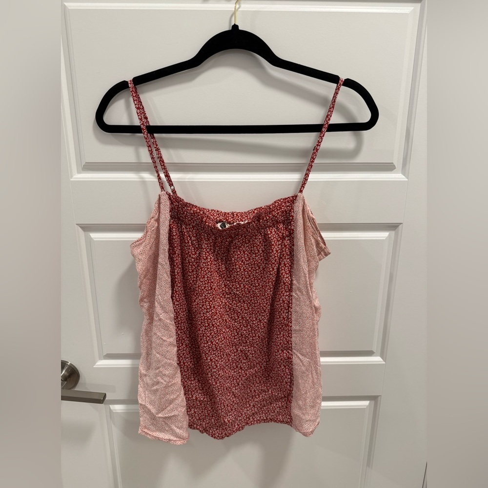 Floreat Loved By Anthropologie Sleeveless Floral Two-Tone Blouse - Picture 4 of 7